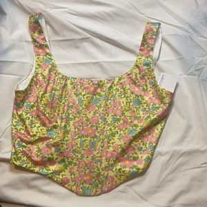 Summer floral corset crop top.